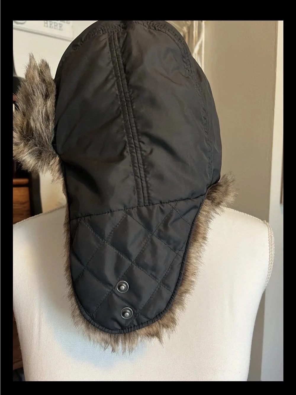 Banana Republic Unisex Brown Faux Fur Trapper Hat